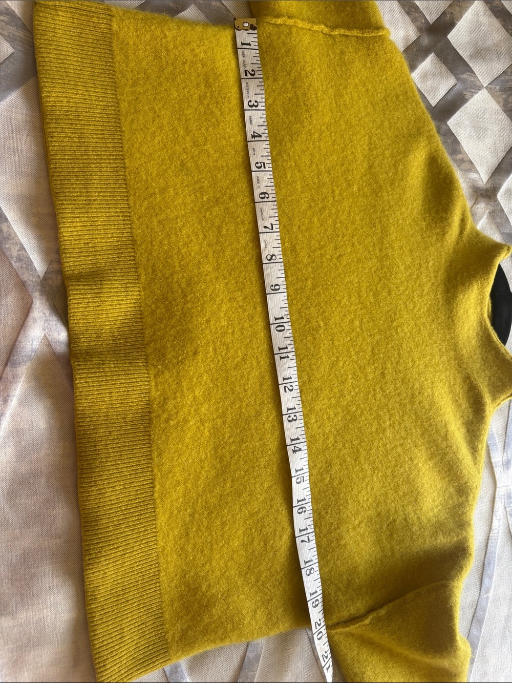 Pilcro Cropped Turtleneck Sweater in Mustard - Picture 7 of 9